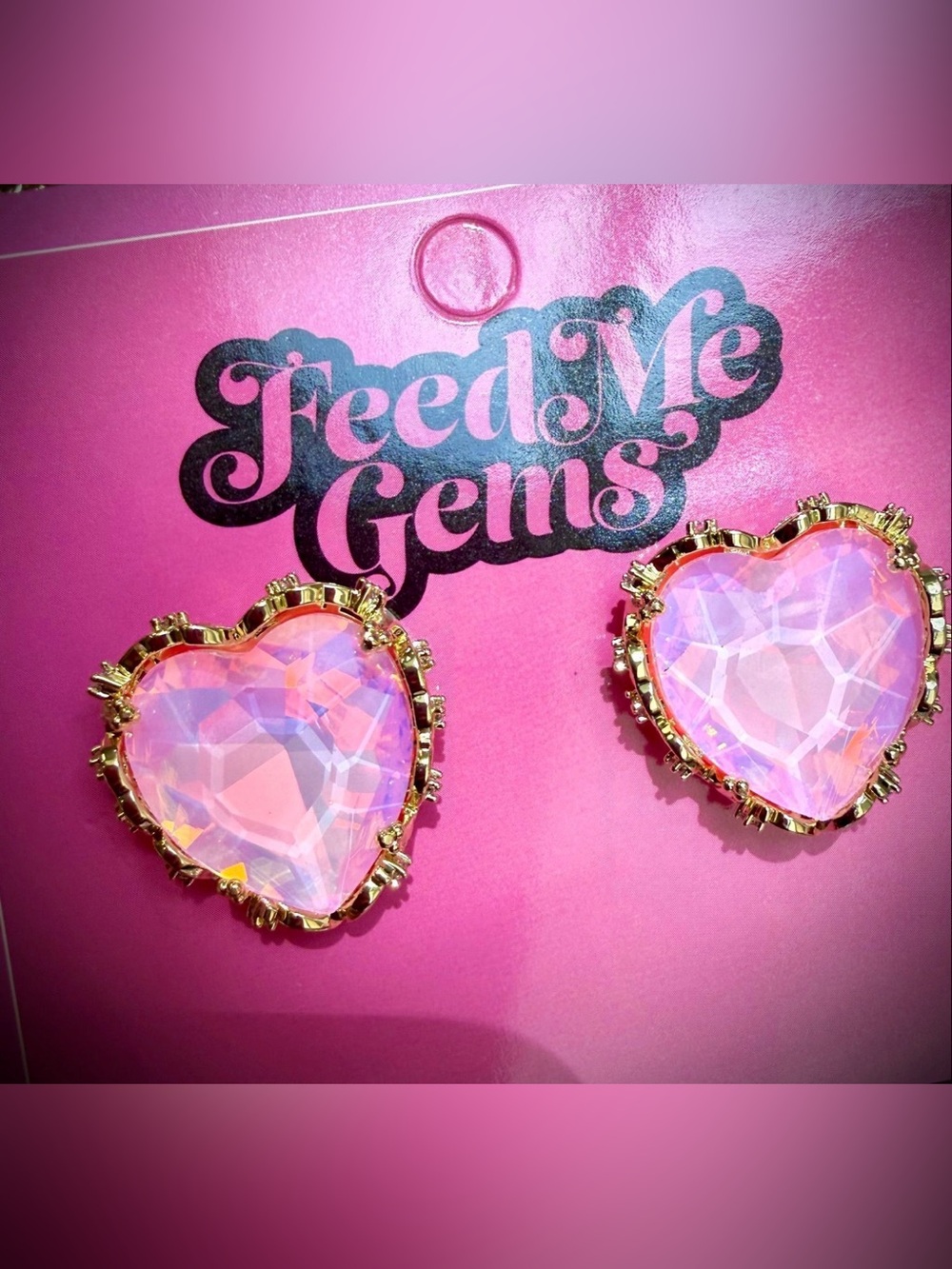 Feed Me Gems Pink Aphrodite Opal Studs Sold Out $63.12